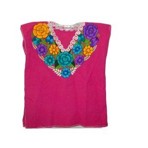 Exquisite Blouse Top Women's Heavily Embroidered Cap Sleeve Size Large
